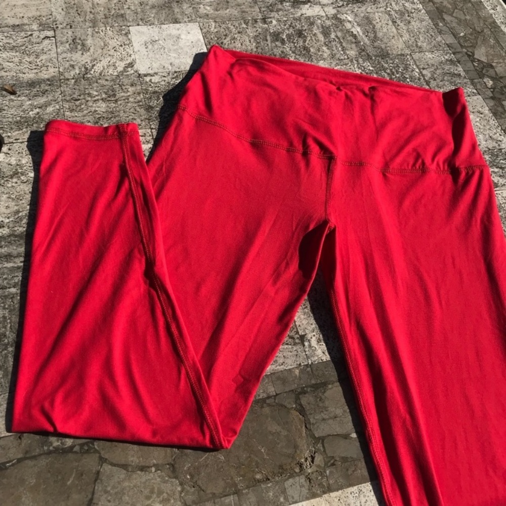 Red High Waisted Leggings